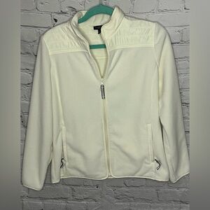 Talbots petite créame color fleece zip up